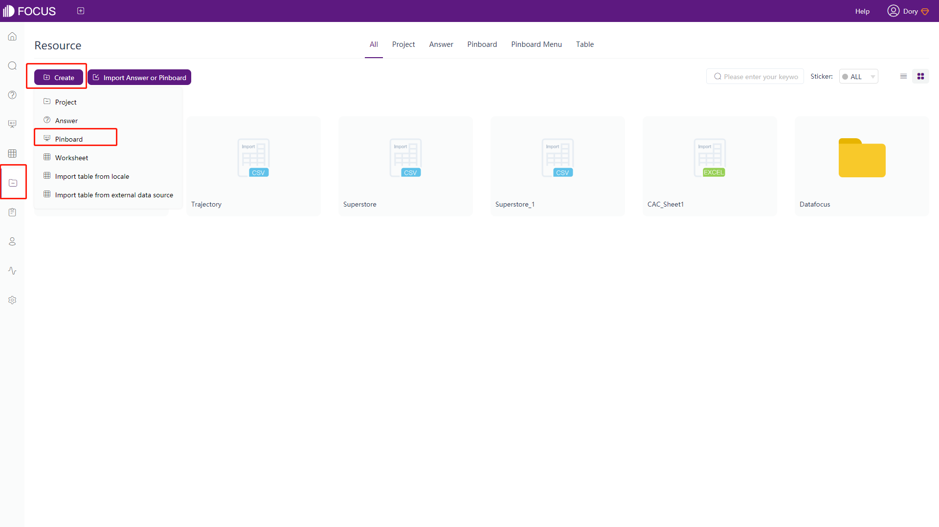 Figure 5-1-5 Create new dashboard - resource management module